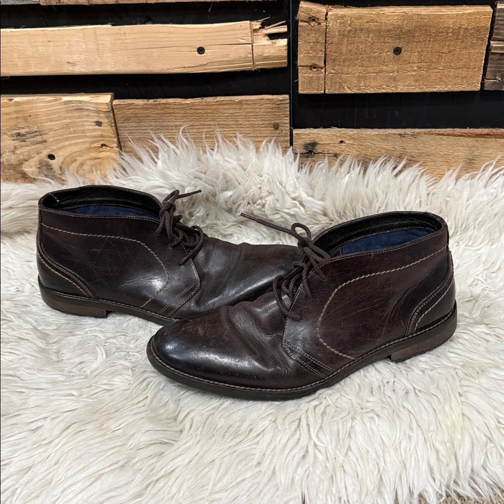Johnston & Murphy Men’s Brown Leather Warner Chukka Boots Size 10‎ Lace Up